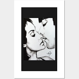 Almost a Kiss - Charcoal Drawings Posters and Art